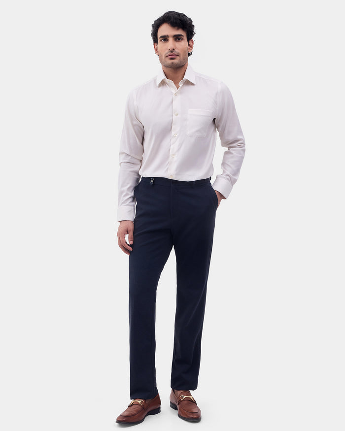 Navy Solid Formal Trouser - Stewart