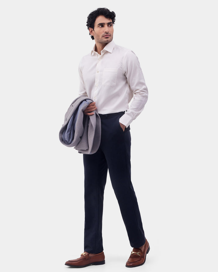 Navy Solid Formal Trouser - Stewart