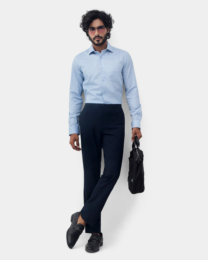 Navy Solid Formal Trouser - Travis