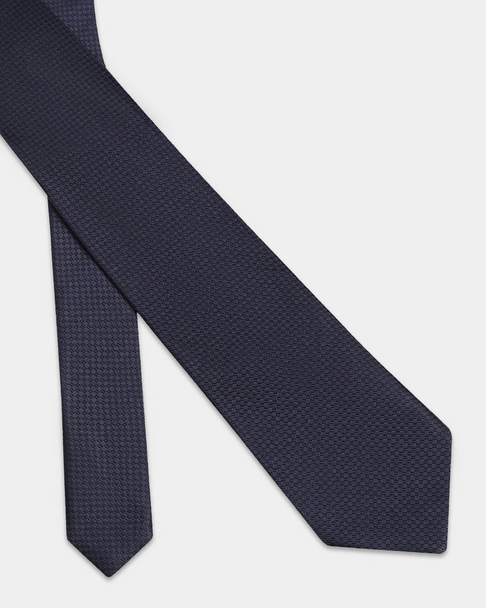 Navy Textured Tie - Borne
