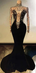 Sexy long formal prom dress made from sparkly velvet fabric. Nina luxury evening gown.