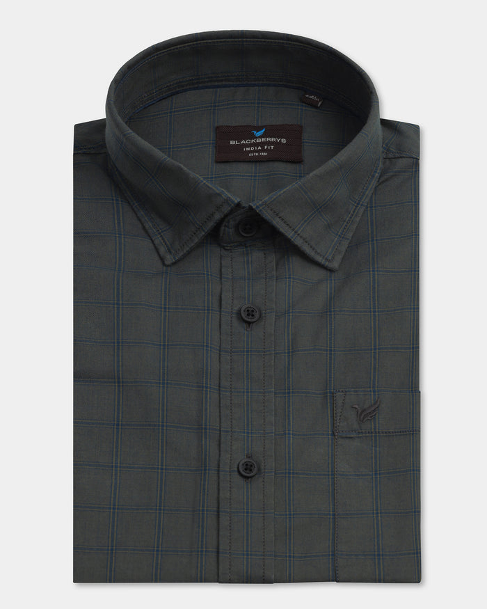 Olive Check Shirt - Nipon