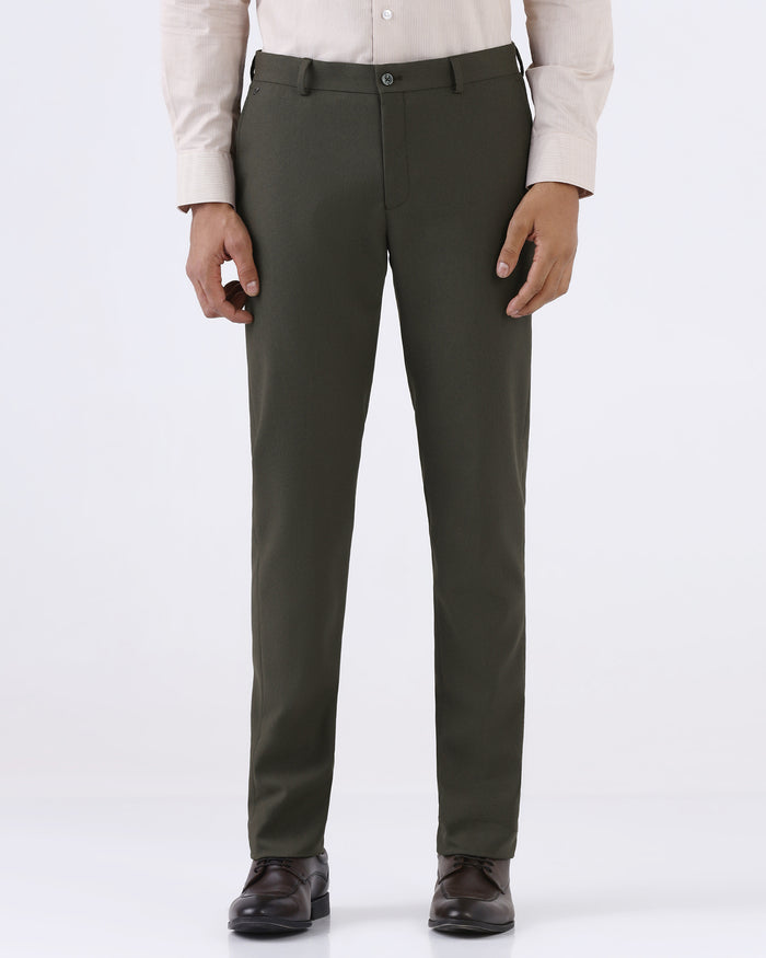 CLEAN FRONT SUPER SLIM FIT DOBBY TROUSER