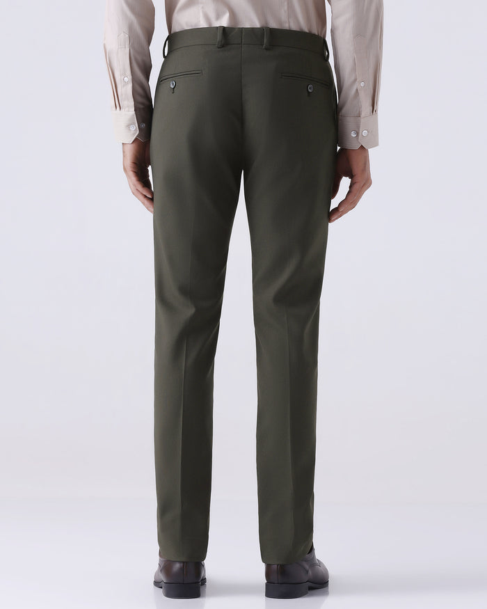 Olive Textured Formal Trouser - Anfredo