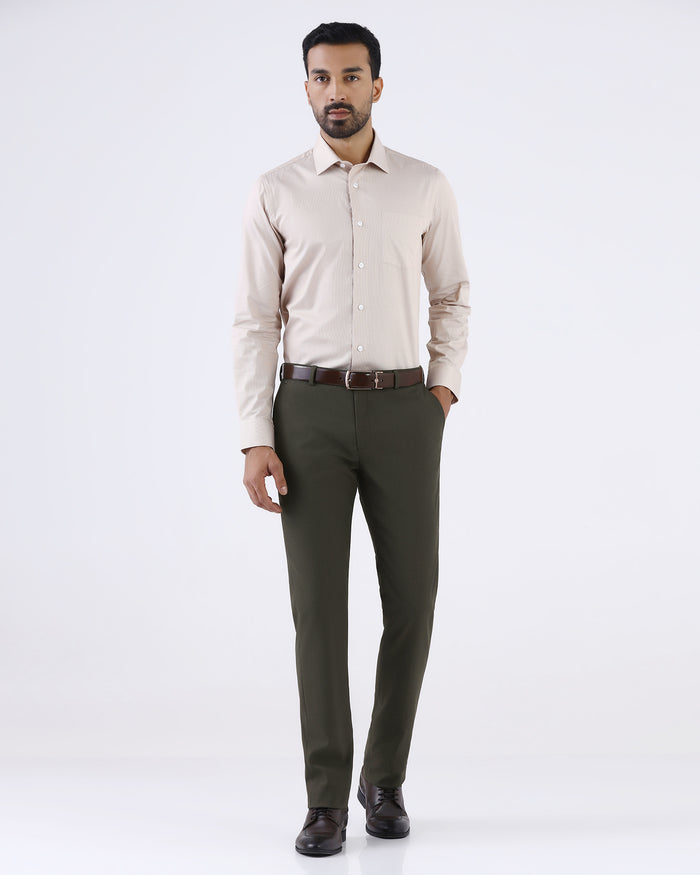 Olive Textured Formal Trouser - Anfredo