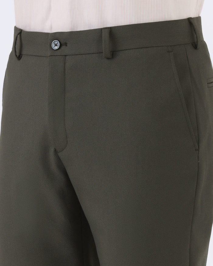 Olive Textured Formal Trouser - Anfredo