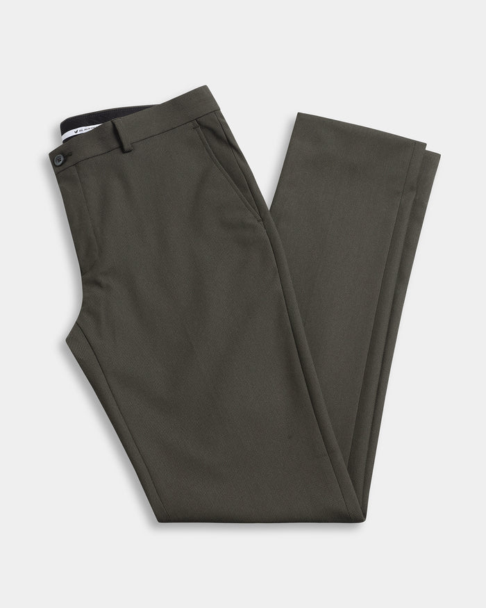 Olive Textured Formal Trouser - Anfredo