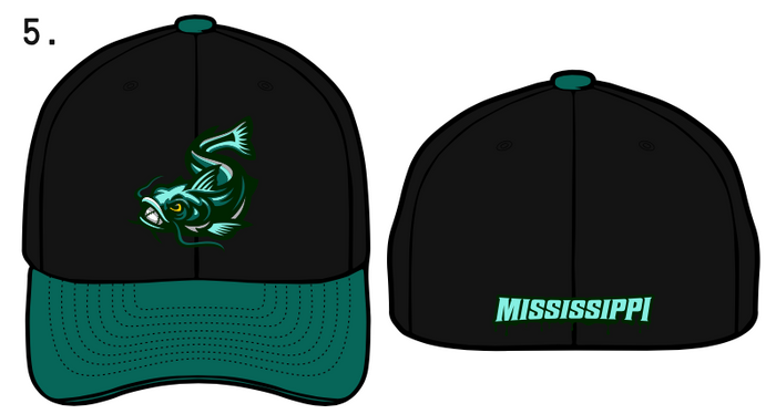On-Field Team Hat - Swimming Fish - Black/Teal