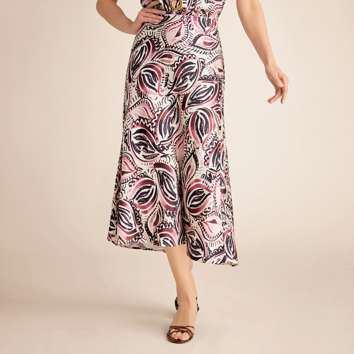 Orchard Slip Skirt - Printed Everyday Satin :: Brushstroke Paisley