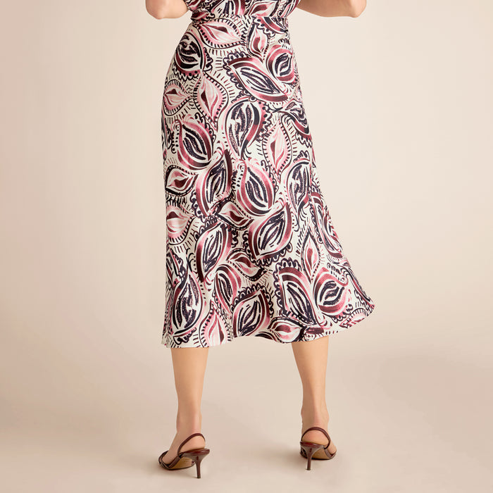 Orchard Slip Skirt - Printed Everyday Satin :: Brushstroke Paisley