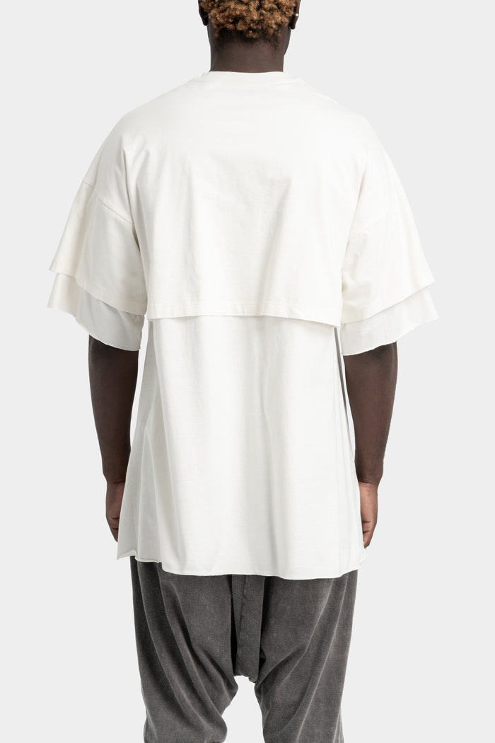 Julius_7 | Pre SS25 - Oversized layered printed T-Shirt, Off White