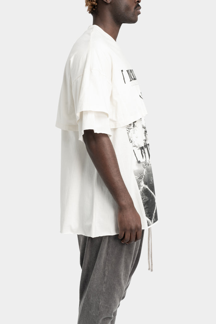 Julius_7 | Pre SS25 - Oversized layered printed T-Shirt, Off White