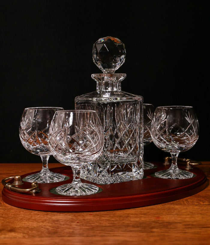 Panel Style Brandy 5 Piece Hosting Tray Set