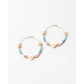 pastel flower bead hoop earrings
