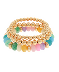 pastel color beaded bracelet set
