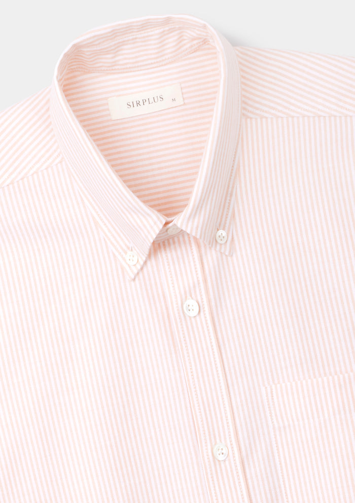 Peach Stripe Button-Down Shirt, Collar Shirt - SIRPLUS