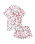Floral pajama set with red and white pattern on a white background | Lead