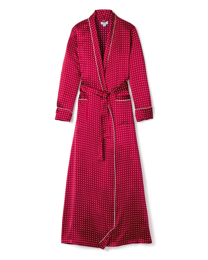 Red polka dot robe on a white background | Lead