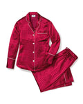 Red polka dot pajama set on a white background | Lead