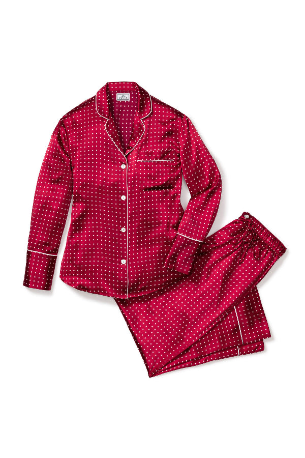 Woman wearing Petite Plume Red Pajamas | Grid | Exclude