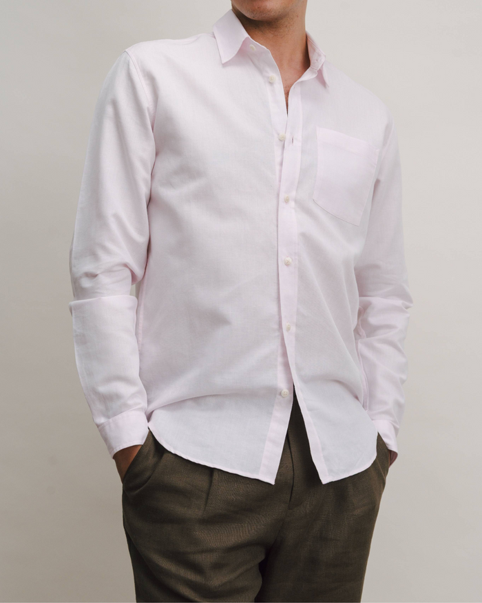 Pink Cotton Linen Shirt