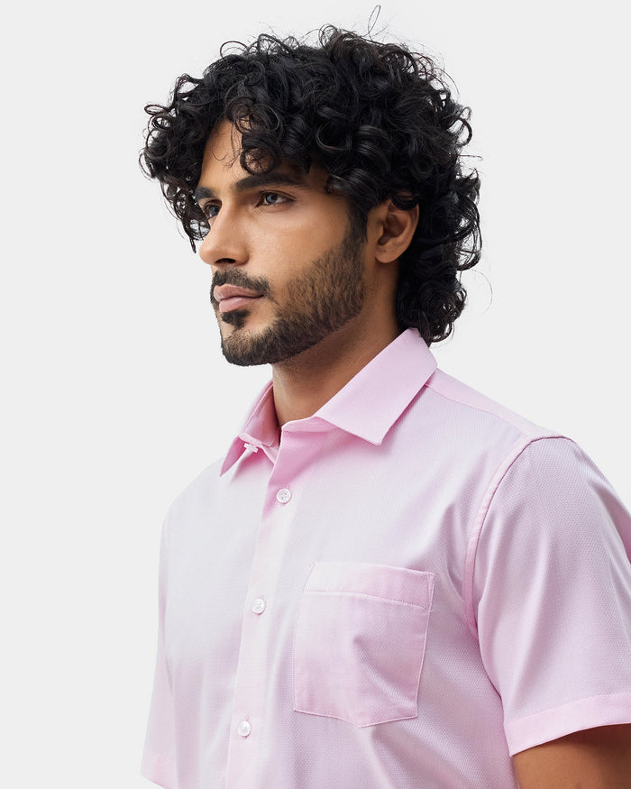 Pink Textured Shirt - Maky