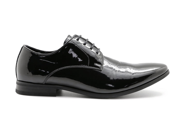 Pisa Black Patent Vegan Derby Shoe