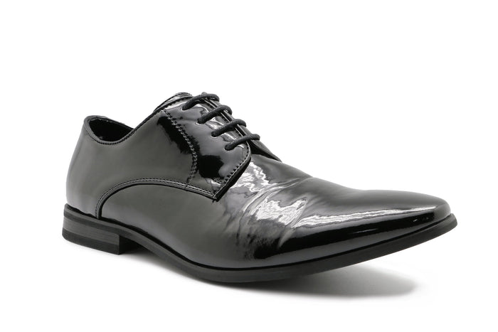 Pisa Black Patent Vegan Derby Shoe