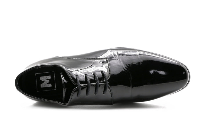 Pisa Black Patent Vegan Derby Shoe