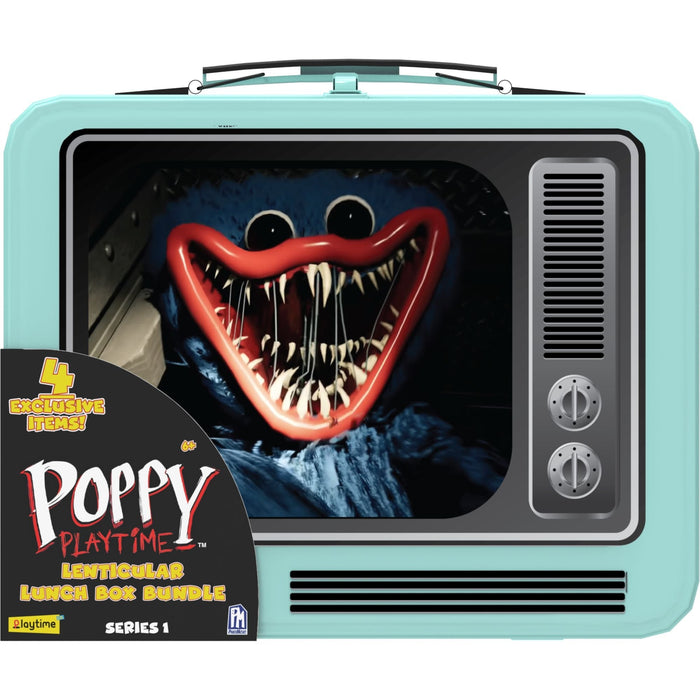 Poppy Playtime Lenticular Lunch Box Bundle with Huggy Wuggy Collectibles