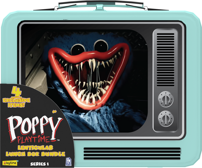 Poppy Playtime Lenticular Lunch Box Bundle with Huggy Wuggy Collectibles