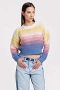 Rainbow Striped Cropped Sweater