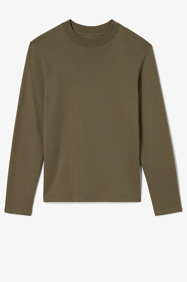 Khaki long-sleeve shirt on a white background | Exclude | Still