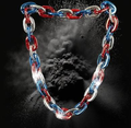 Red White and Blue LED Chain Link Necklace