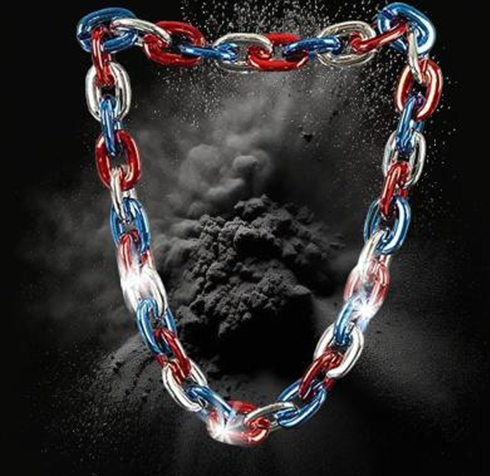 Red White and Blue LED Chain Link Necklace