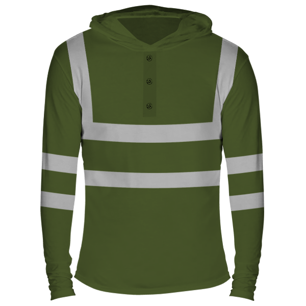 Reflectorized Hooded Buttoned Longsleeves (HL16)