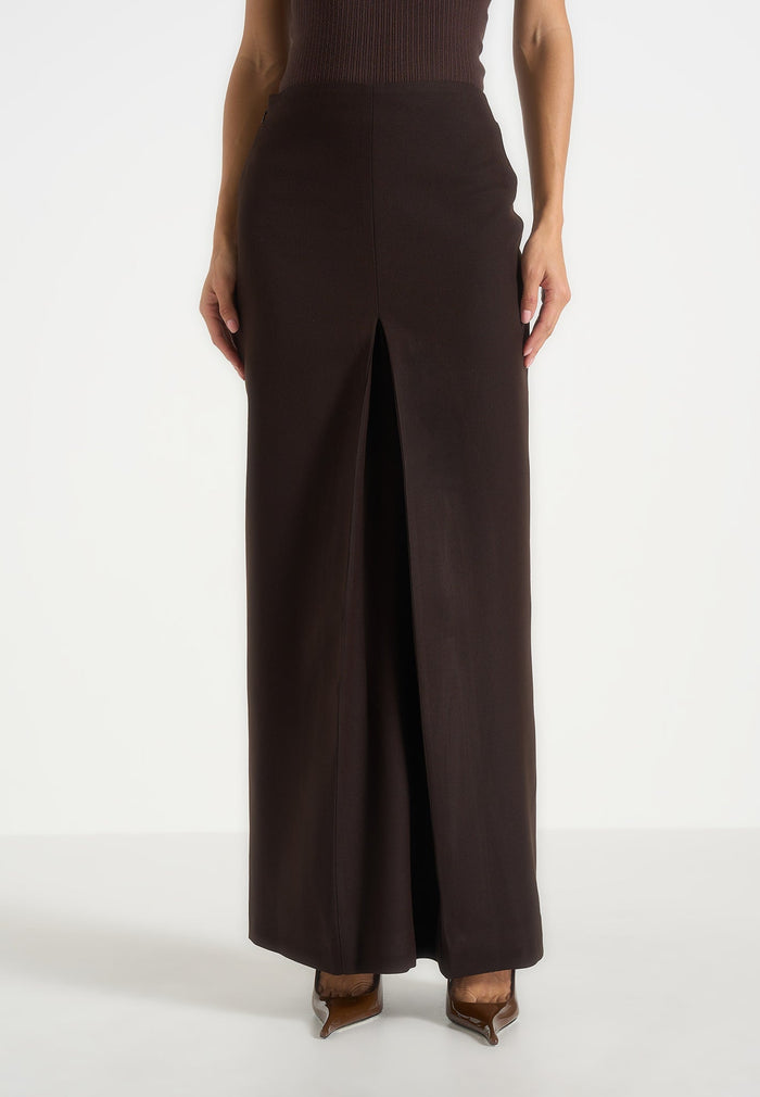 regine-tailored-box-pleat-maxi-skirt-brown