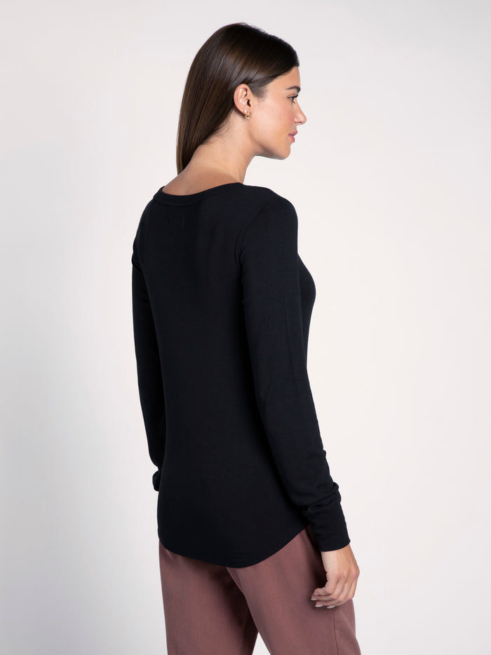 long sleeve basic shirt in black