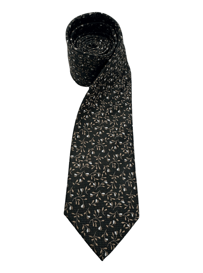 Remsen Charcoal Orange Leaf Tie