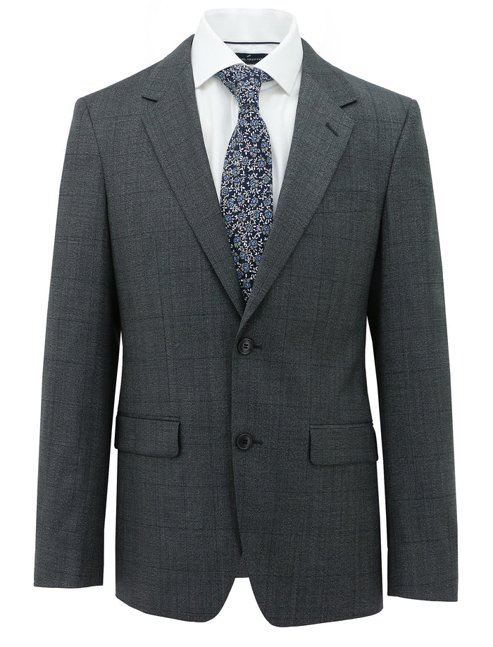 Ritchie 107 Charcoal Check Wool Stretch Suit Jacket