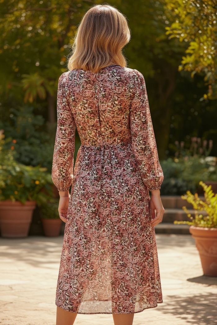 Robe midi à imprimé floral fendue sur le devant *