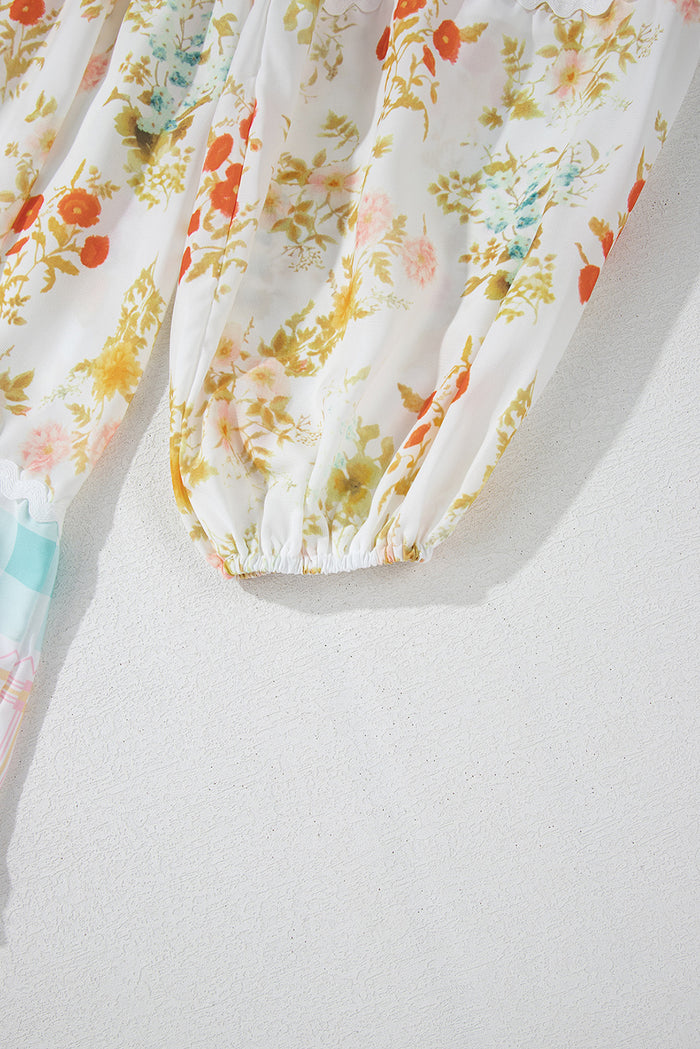 Robe rose à manches bulles et imprimé floral *