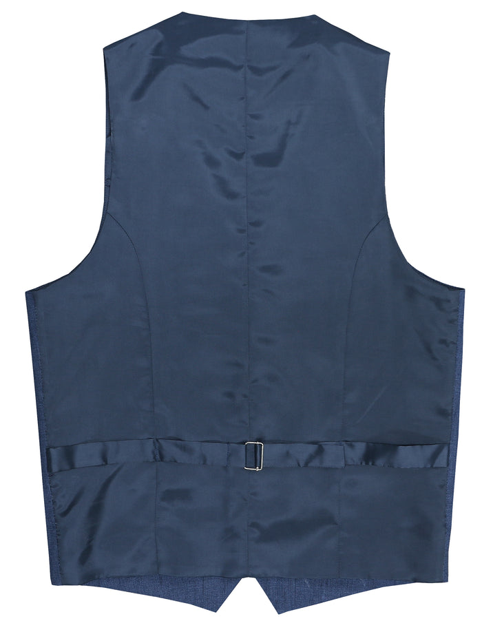 Ryan 340 Blue Linen Cotton Stretch Waistcoat