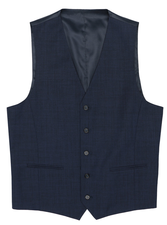 Ryan 404 Blue Australian Merino Wool Waistcoat