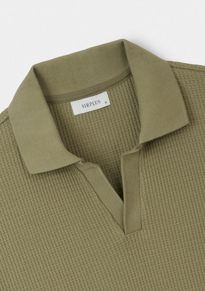 Sage Jersey Waffle Resort Polo, Polo Shirt - SIRPLUS
