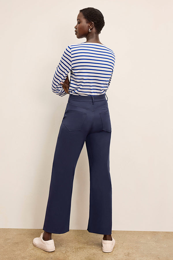 back image of a woman wearing the Saint James Galathee Shirt in Niege/Gitane | Exclude | Grid Hover