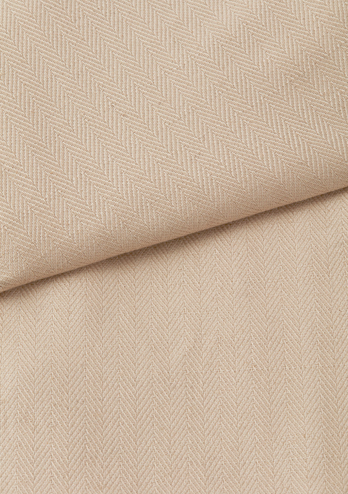 Sand Herringbone Cotton Linen Nehru Waistcoat, Nehru Waistcoat - SIRPLUS