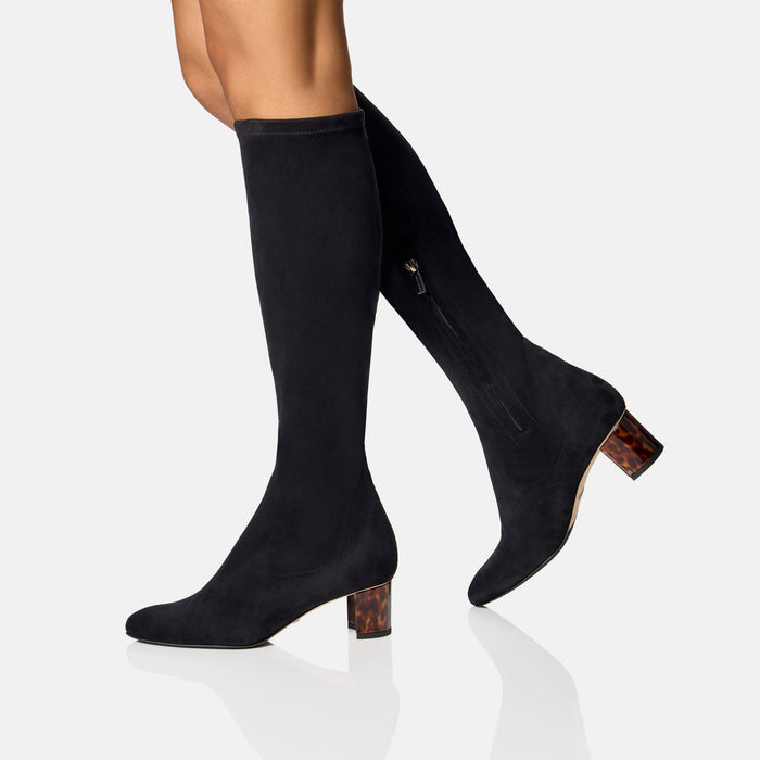 image of the alexandra boot in black suede