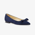 image of the  natalie flat in navy suede | Lead
