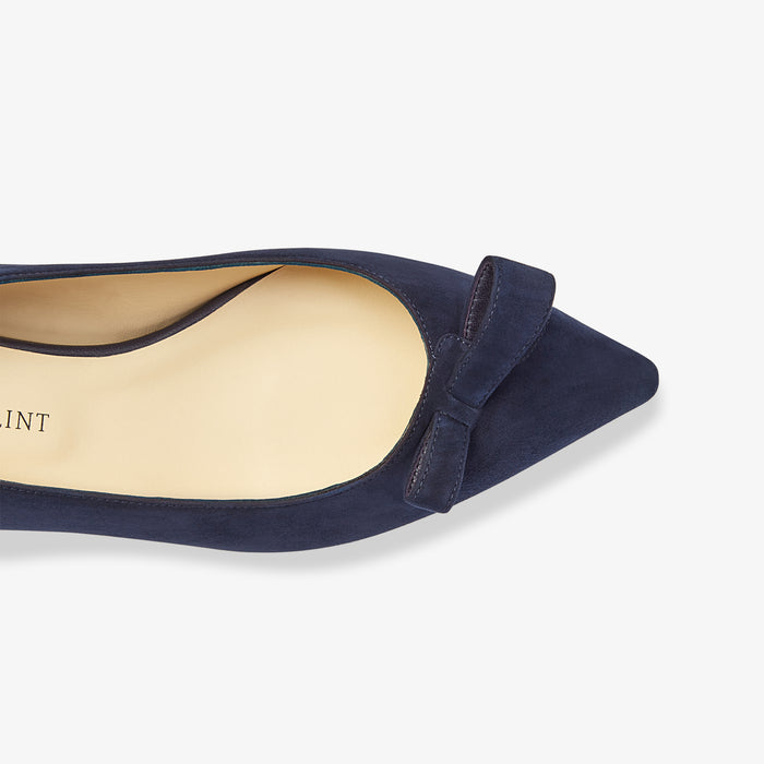 image of the  natalie flat in navy suede